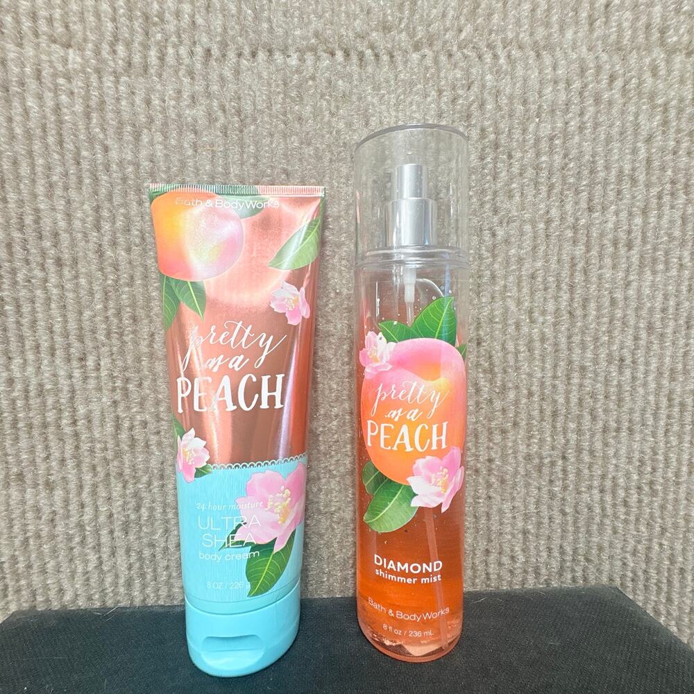 Bath & Body Works Discontinued ‘Pretty As A Peach' Diamond Shimmer Mist & Lotion